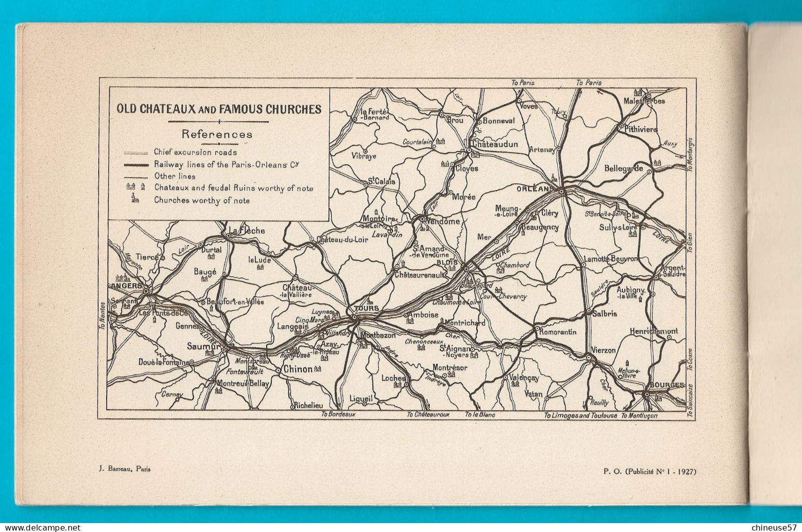 Livret Revue Paris Orléans Railway Old Chateaux And Famous Churches - Andere & Zonder Classificatie