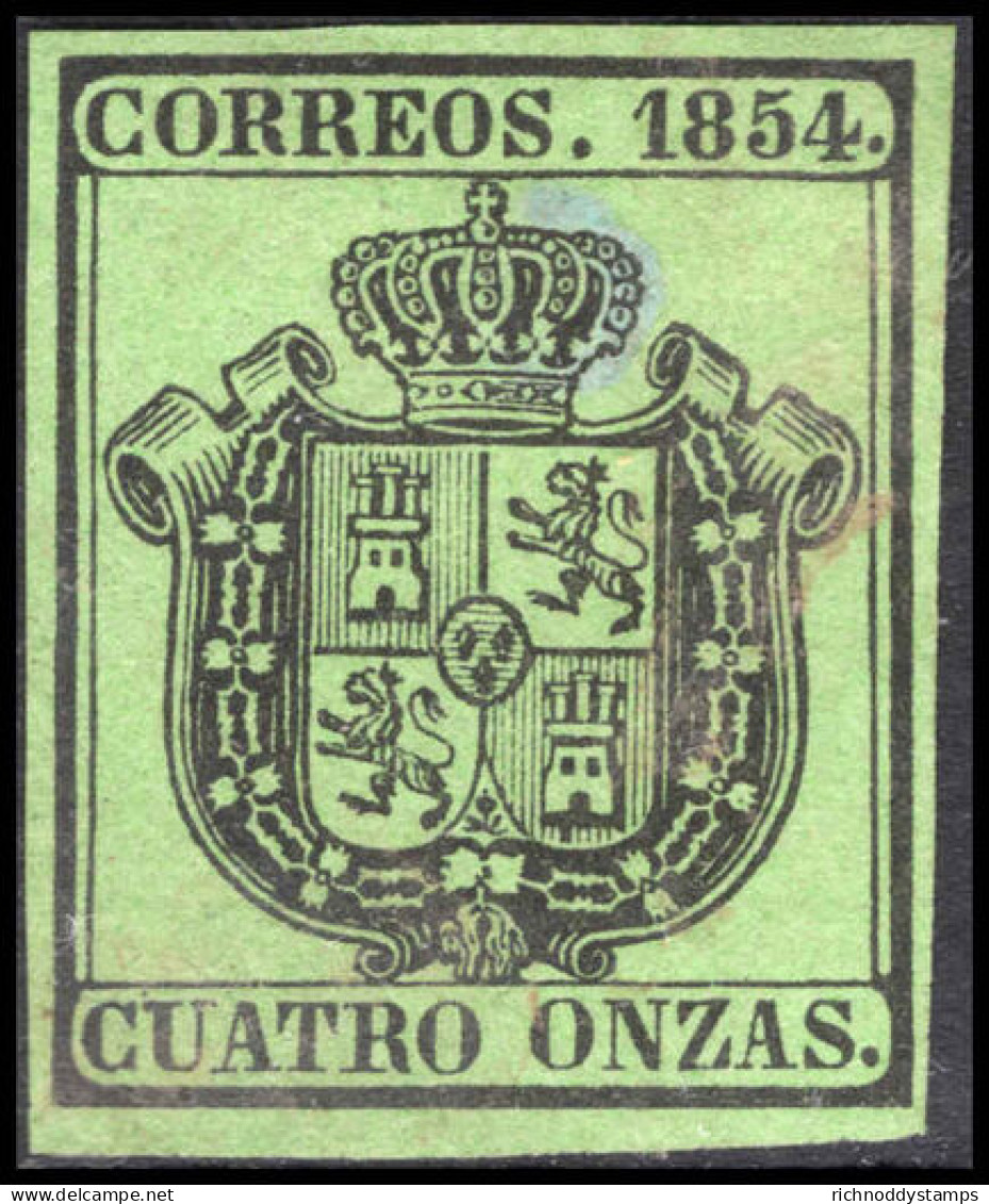 Spain 1854 4o On Green Unused Without Gum. - Ungebraucht