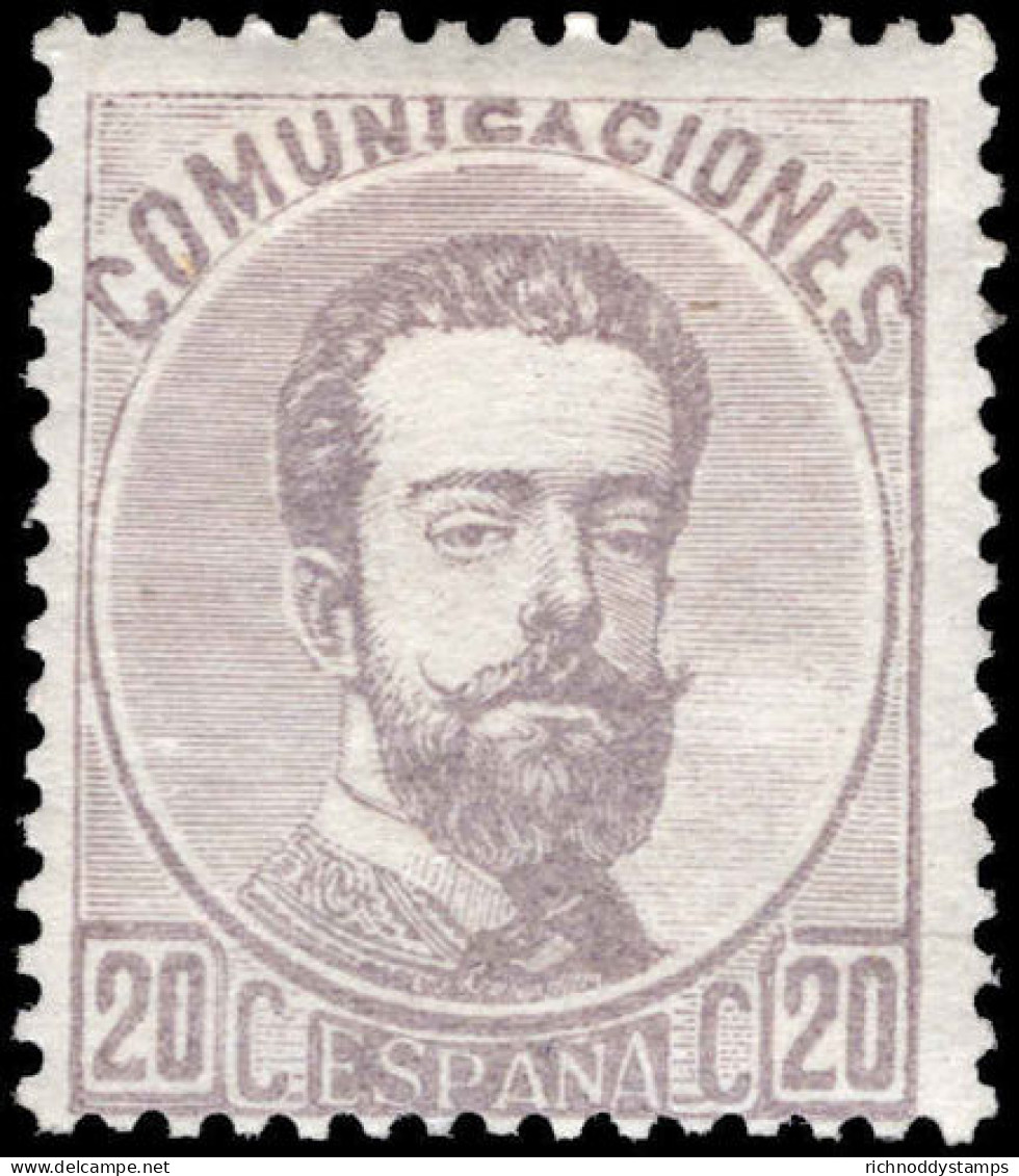 Spain 1872-73 20c Deep Lilac Type II Lightly Mounted Mint. - Nuevos