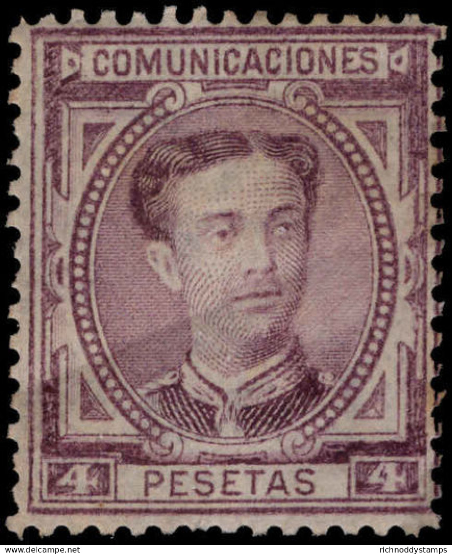 Spain 1876-77 4p Plum Lightly Mounted Mint (light Crease). - Neufs