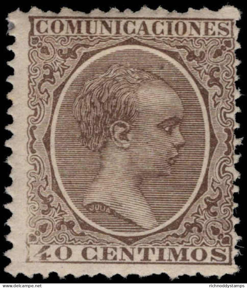 Spain 1889 40c Brown Lightly Mounted Mint. - Nuevos