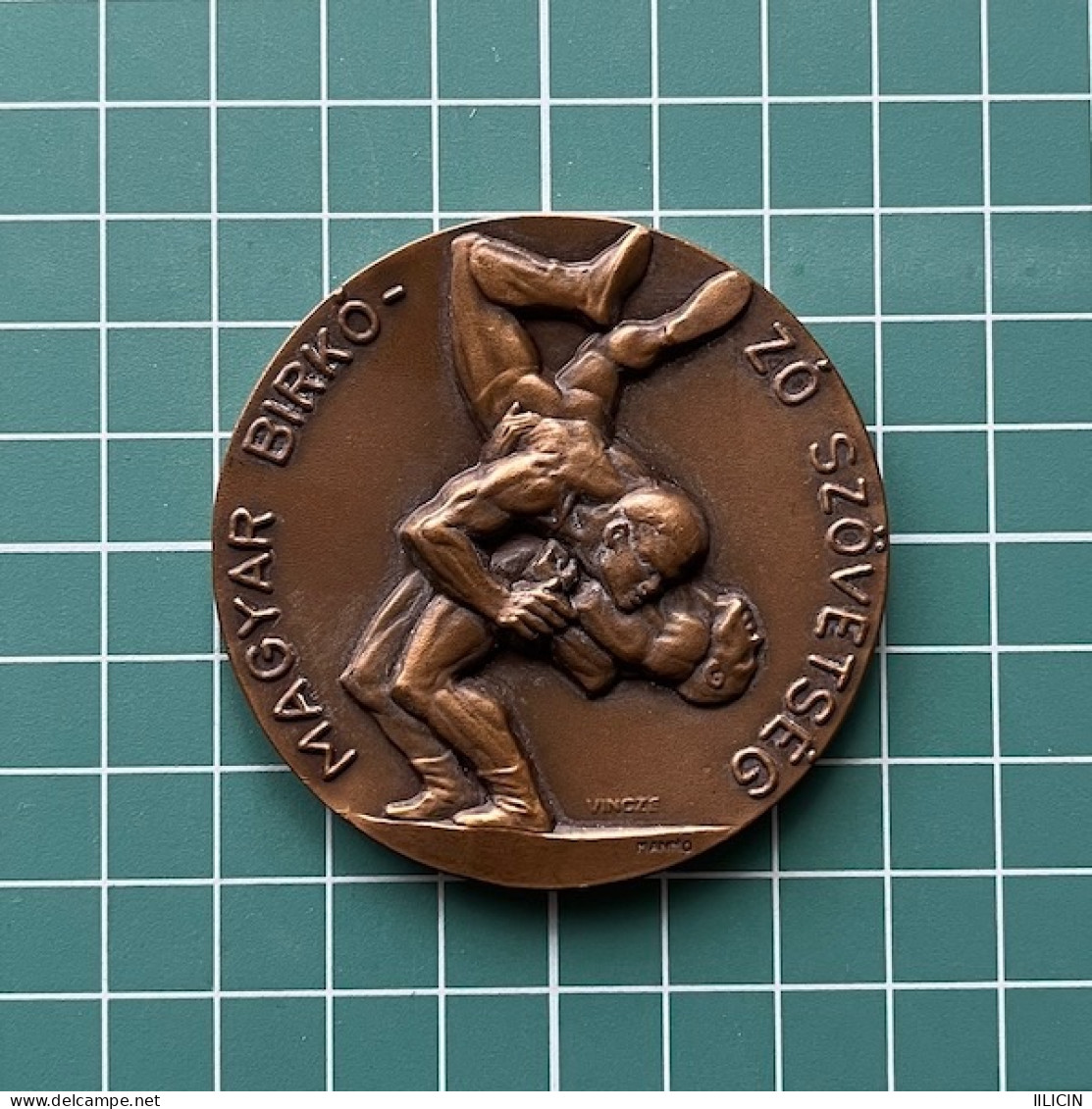 Medal Plaque Plakette PL000263 - Hungary Wrestling Association Paul Vincze 85g - Other & Unclassified