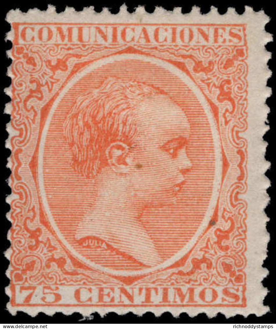 Spain 1889 75c Orange Lightly Mounted Mint. - Nuevos