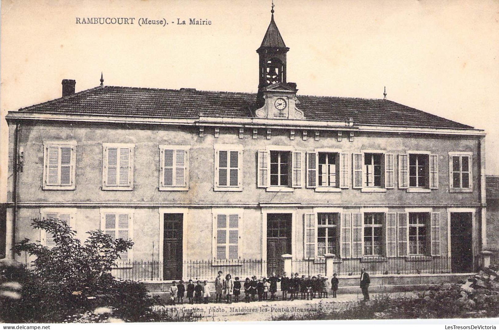 France - Rambucourt - La Mairie  - Animé - Horloge - Carte Postale Ancienne - Commercy
