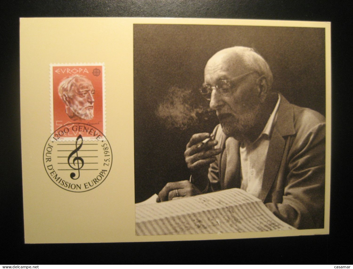 GENEVE 1985 Ernest Ansermet Smoking Tobacco Cigar Cigare Maxi Maximum Card SWITZERLAND Tabac Tabaco - Tabaco