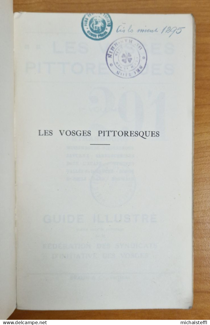 Les Vosges Pittoresques Premier Volume Strasbourg - Braun