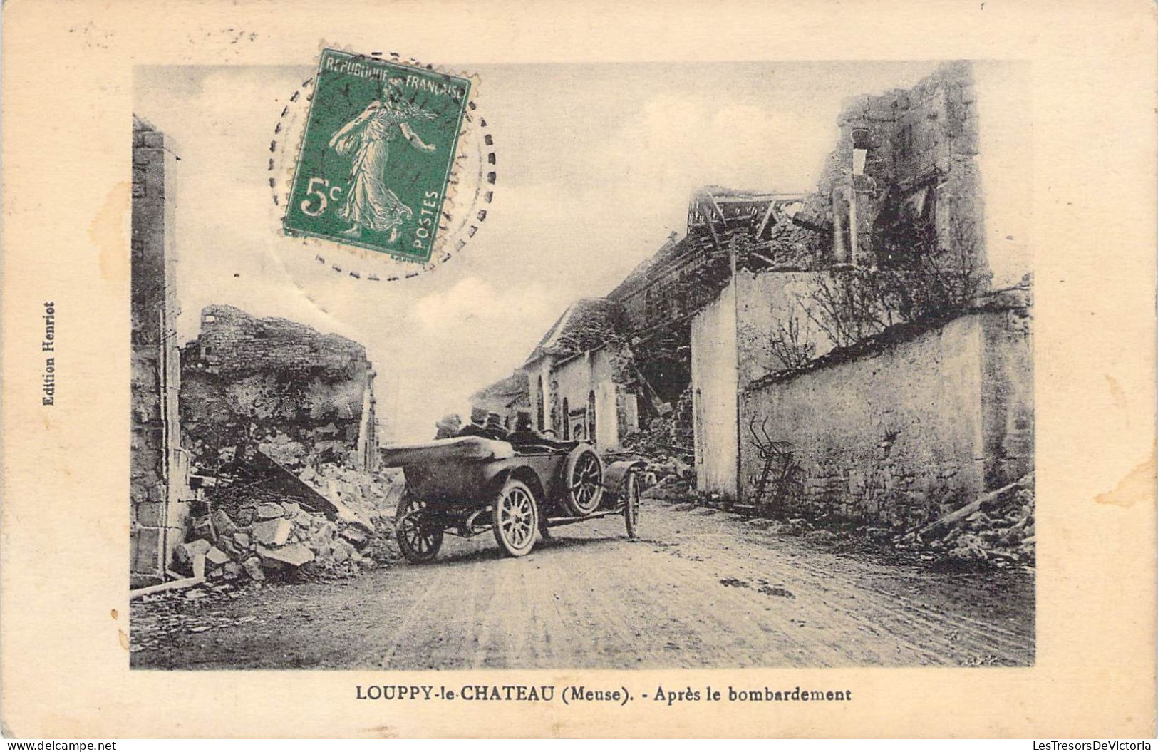 France - Louppy Le Chateau - Après Le Bombardement - Edition Henriot  - Automobile - Carte Postale Ancienne - Commercy