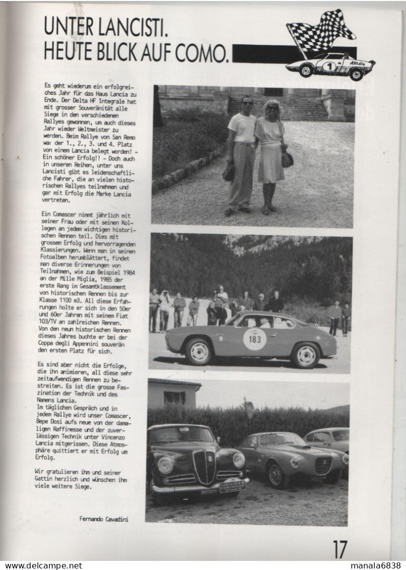 Gazzetta Lancia Magazin Des Lancia Club Schweiz 1988 - Auto En Transport