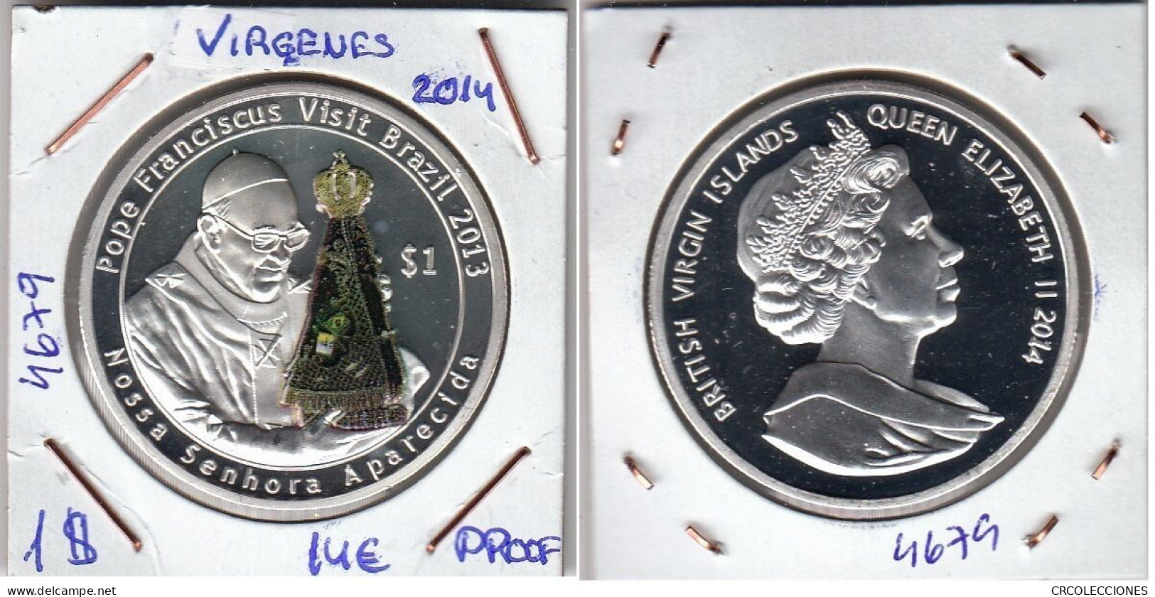 E4679 MONEDA ISLAS VIRGENES 1 DOLAR 2014 PROOF - Islas Vírgenes Británicas