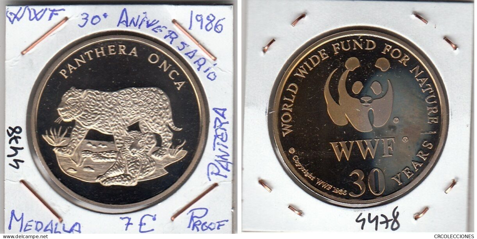 E4478 MEDALLA WWF 30 ANIVERSARIO 1986 PROOF - Professionals / Firms