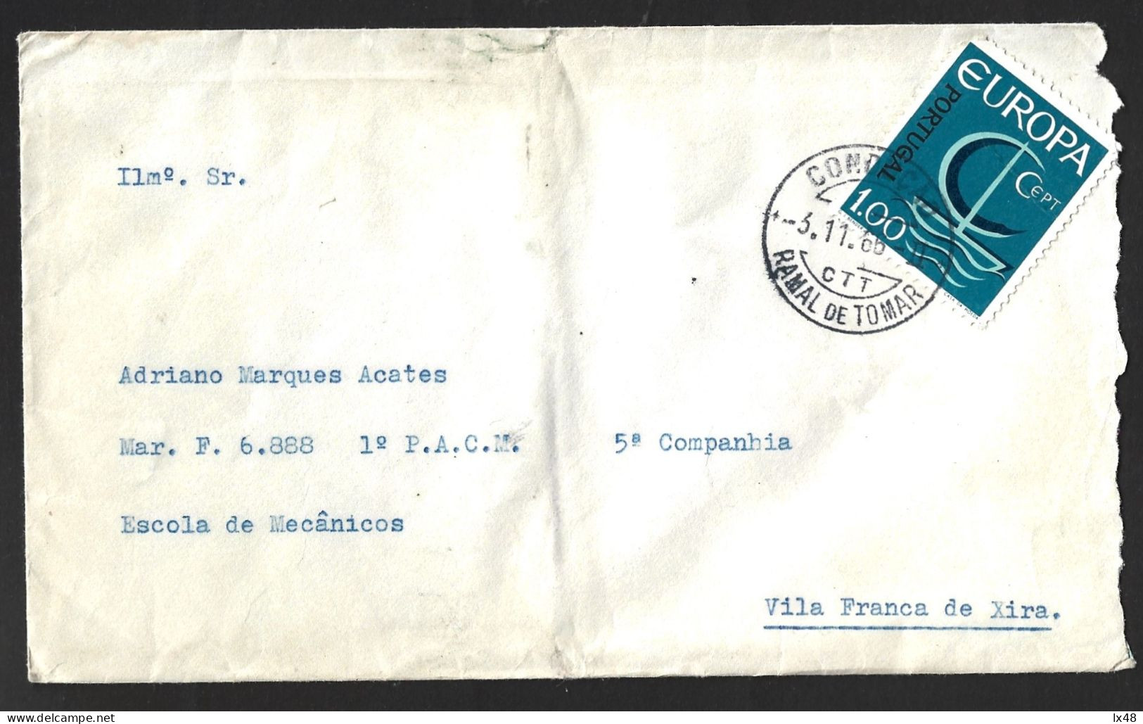 Obliteração Dos Caminhos De Ferro 'Condução Ramal De Tomar' 1966. Obliteration Of Railways 'Condução Ramal De Tomar' - Lettres & Documents