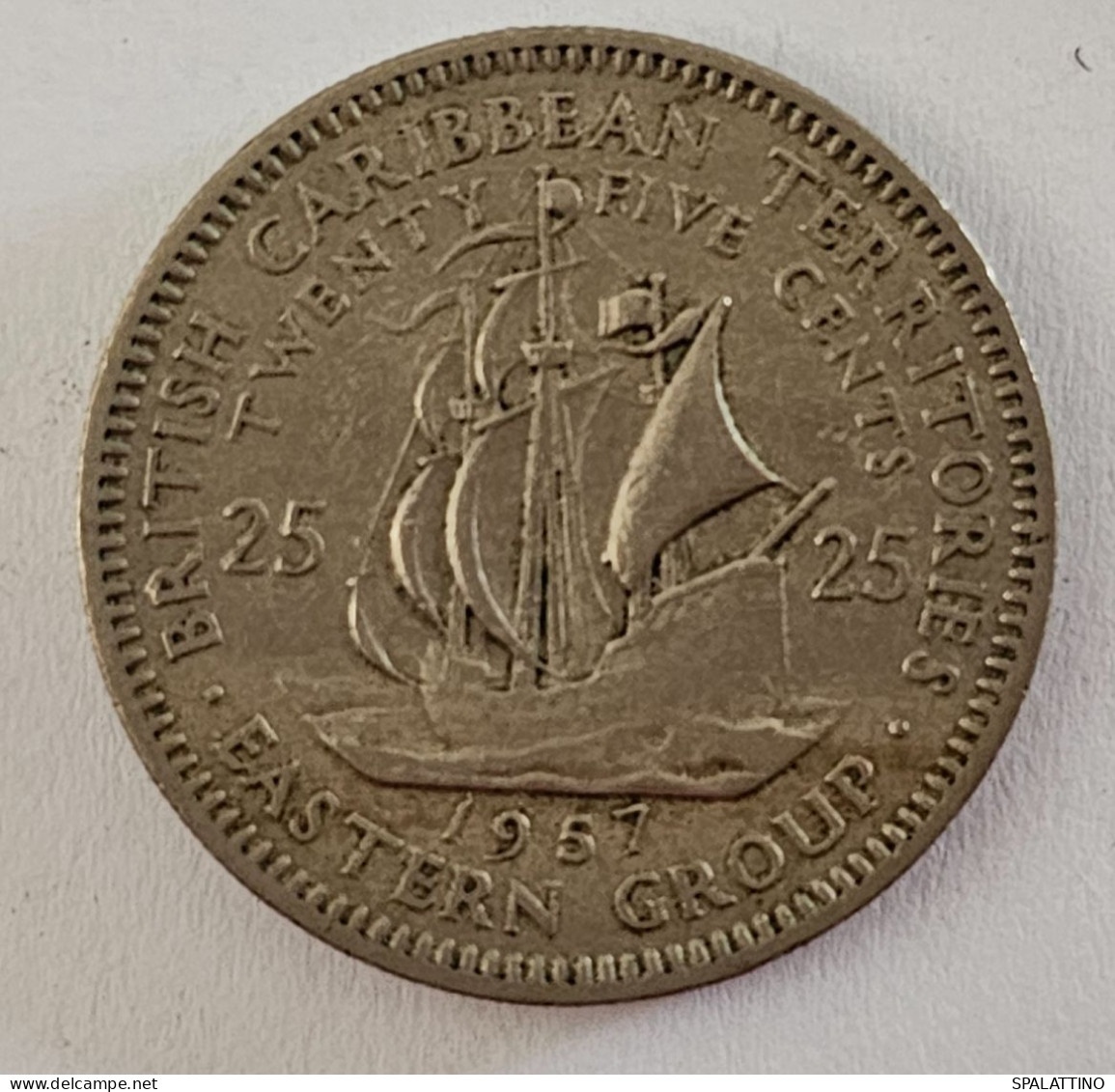 BRITISH CARIBBEAN TERRITORIES, EASTERN CARIBBEAN STATES - 25 CENTS 1957. - Caribe Británica (Territorios Del)