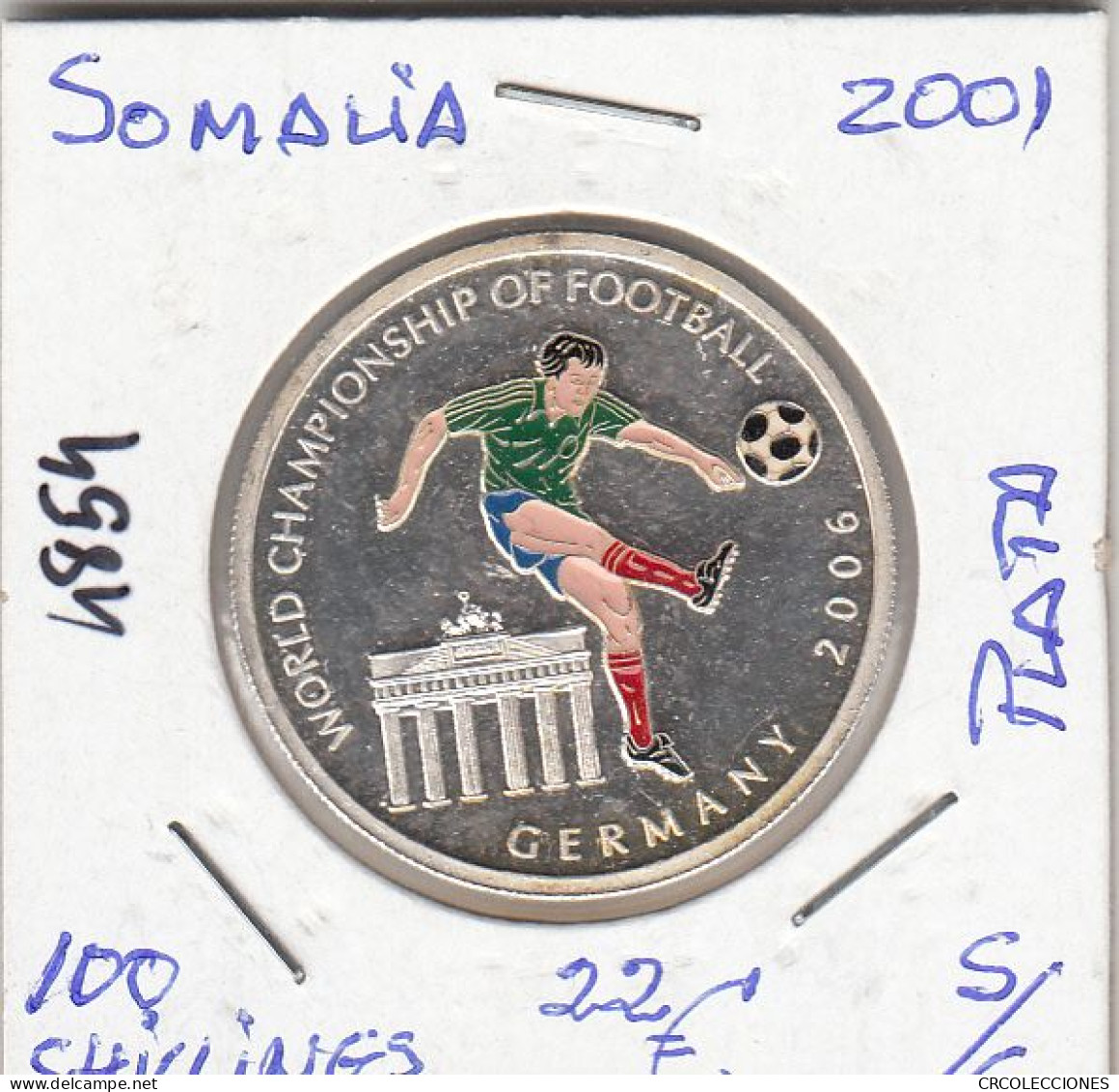 E4854 MONEDA SOMALIA 100 SHILLINES 2001 PLATA SIN CIRCULAR - Somalië