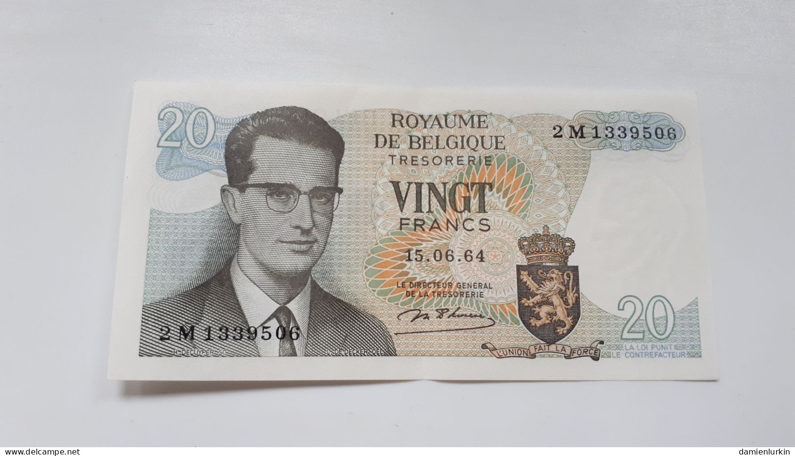 BELGIQUE/BELGIE/BELGIEN ATOMIUM 20 FRANCS 1964 D'HAESE SERIE 2 M #P-138a.1 ETAT SUP JAMAIS CIRCULé MAIS 1 PLI CENTRAL - 20 Francos