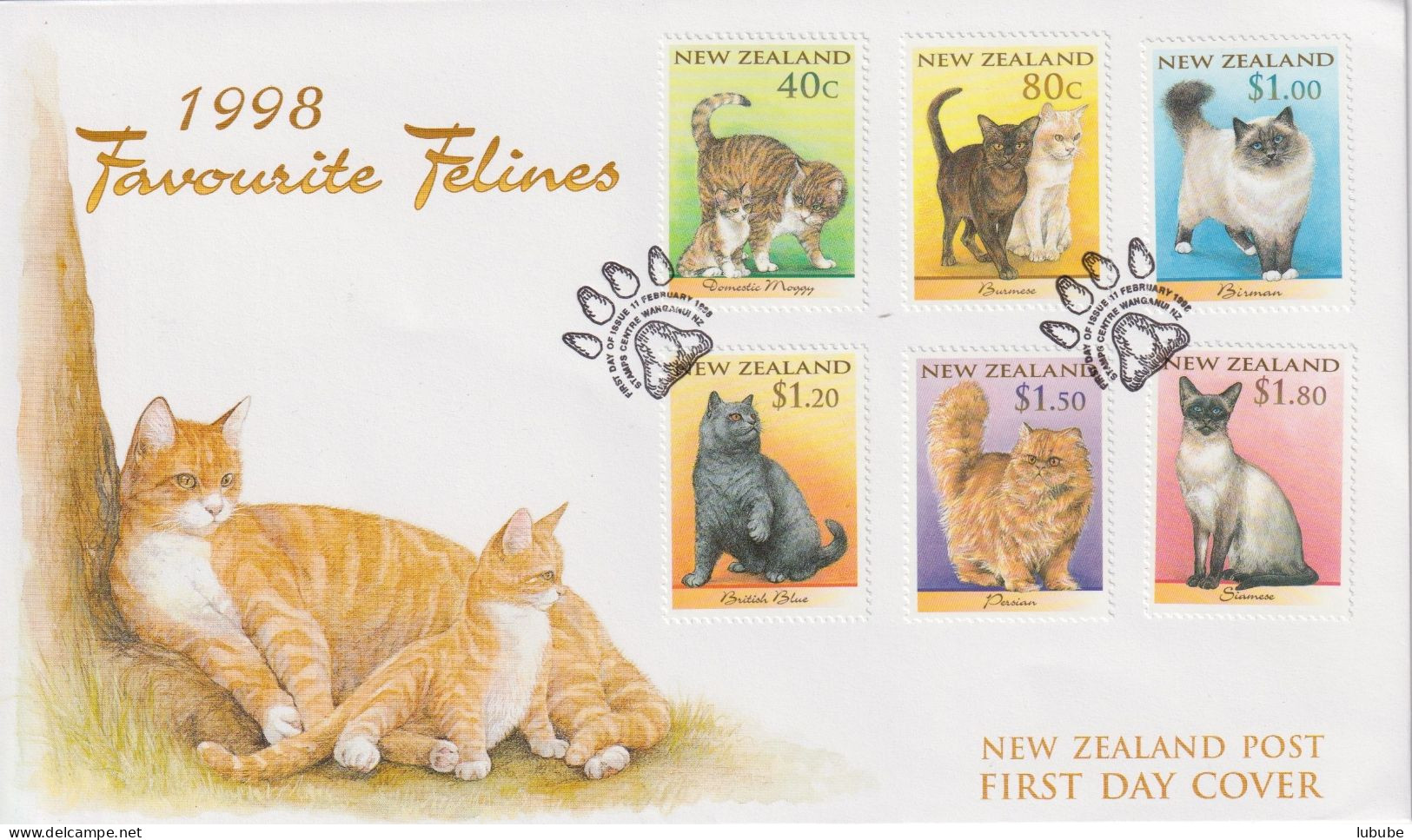 FDC  "Favourite Felines"        1998 - FDC