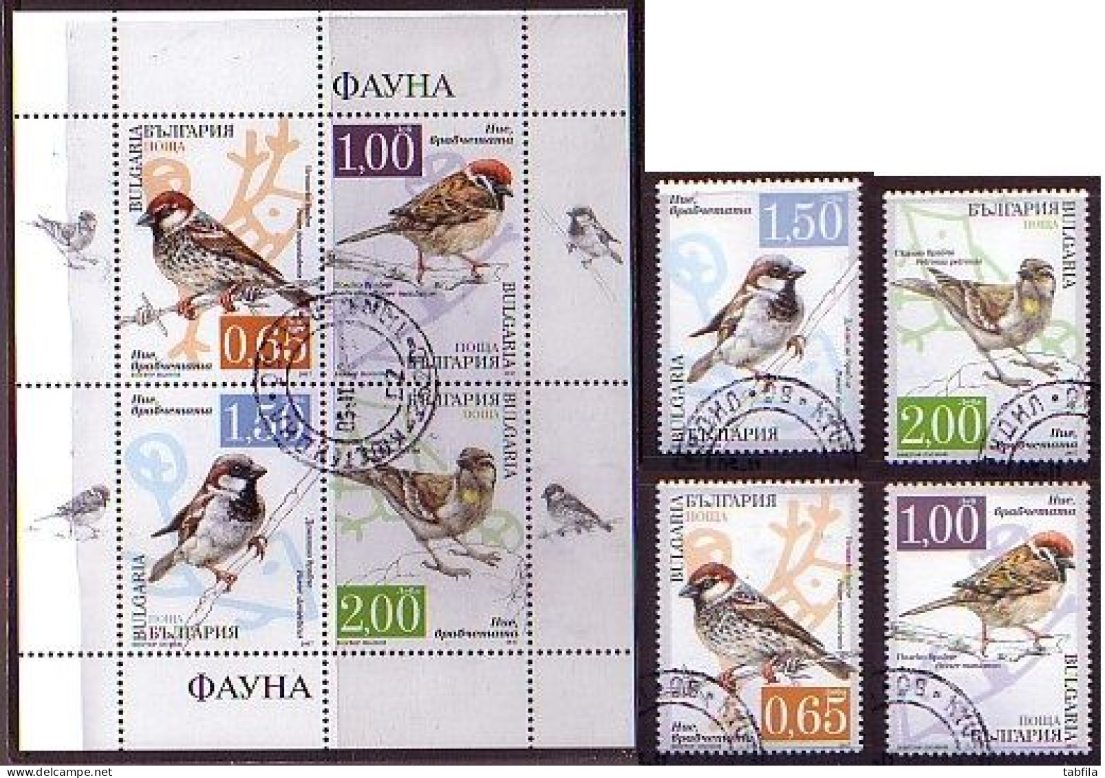 BULGARIA / BULGARIE - 2017 - Moineaux - Passeri - Set + Pf Used - Oblitérés