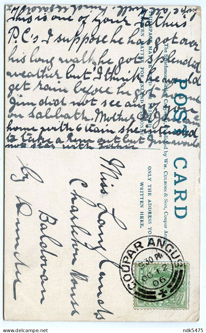 DUNKELD, HERMITAGE BRIDGE / COUPAR ANGUS POSTMARK / BALDOVAN, CHARLETON HOUSE, DUNDEE (LANGLANDS) - Perthshire