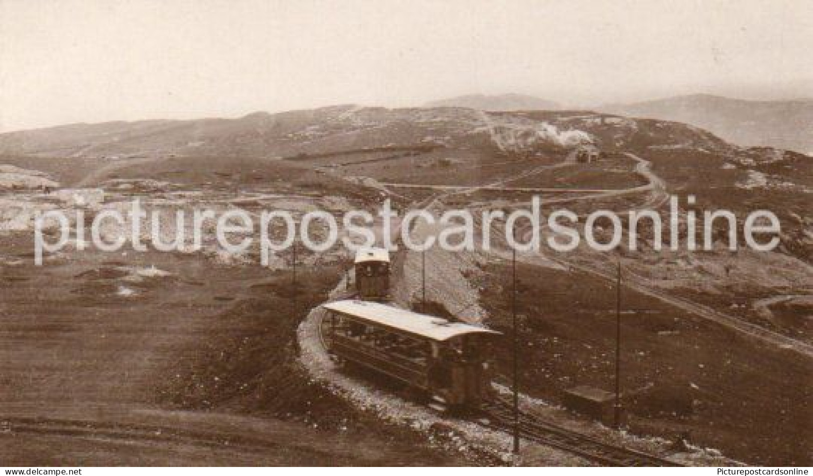 GREAT ORME TRAMCAR LLANDUDNO OLD R/P POSTCARD WALES - Denbighshire