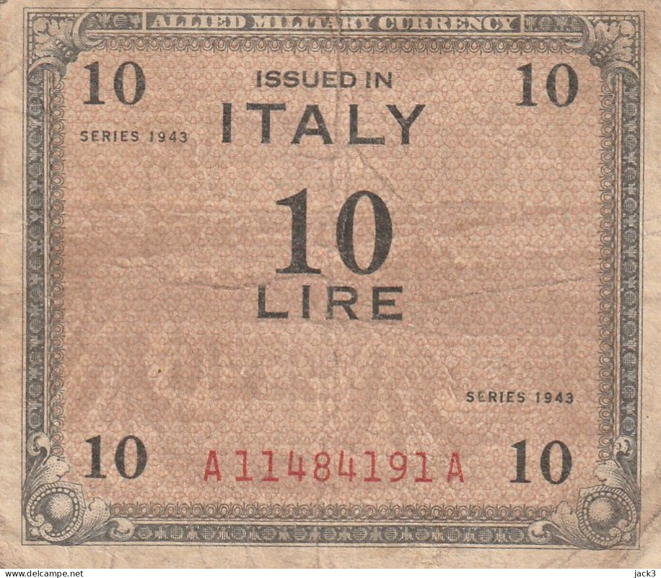 BANCONOTA - ALLIED MILITARY CURRENCY BANCONOTA 10£  1943 (come Da Scansione) - Allied Occupation WWII