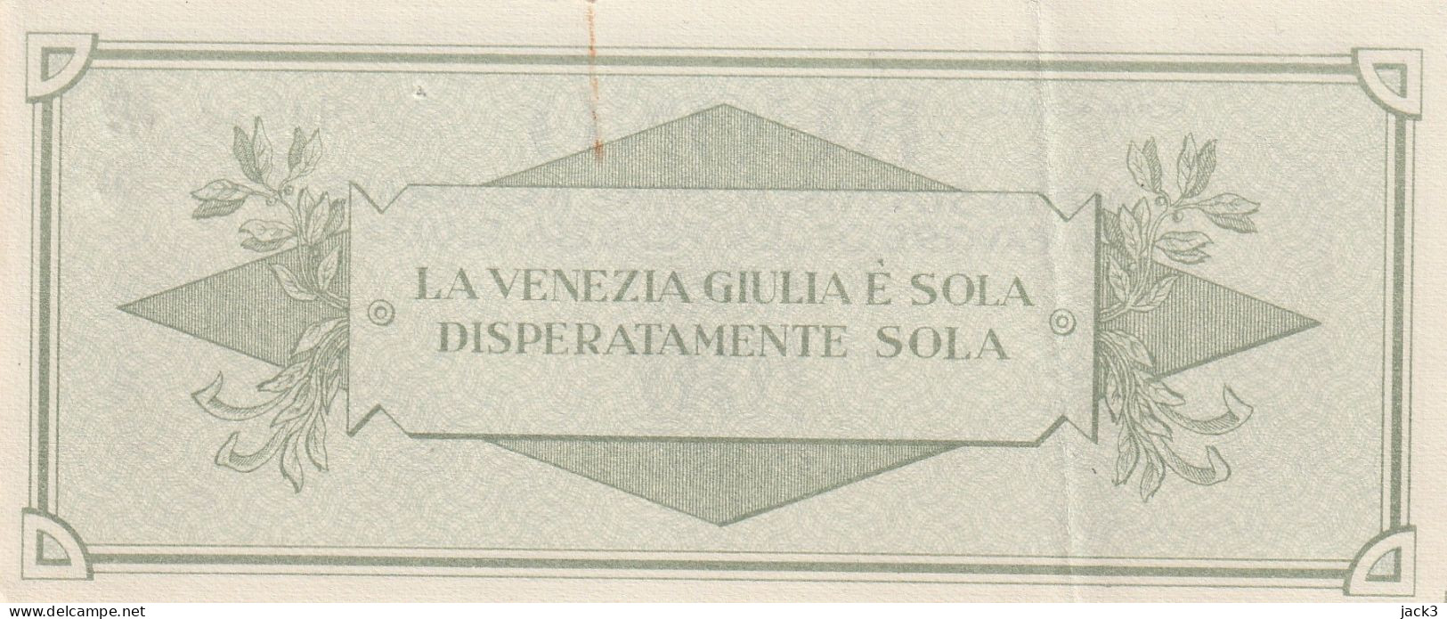 Comitato Liberazione Venezia Giulia – BUONO 100 Lire – 04/11/1945 - CARTAMONETA PARTIGIANA - Unclassified