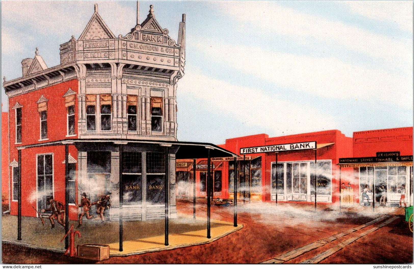 Kansas Coffeyville Raid Of The Dalton Gang Painting By Don Sprague - Sonstige & Ohne Zuordnung