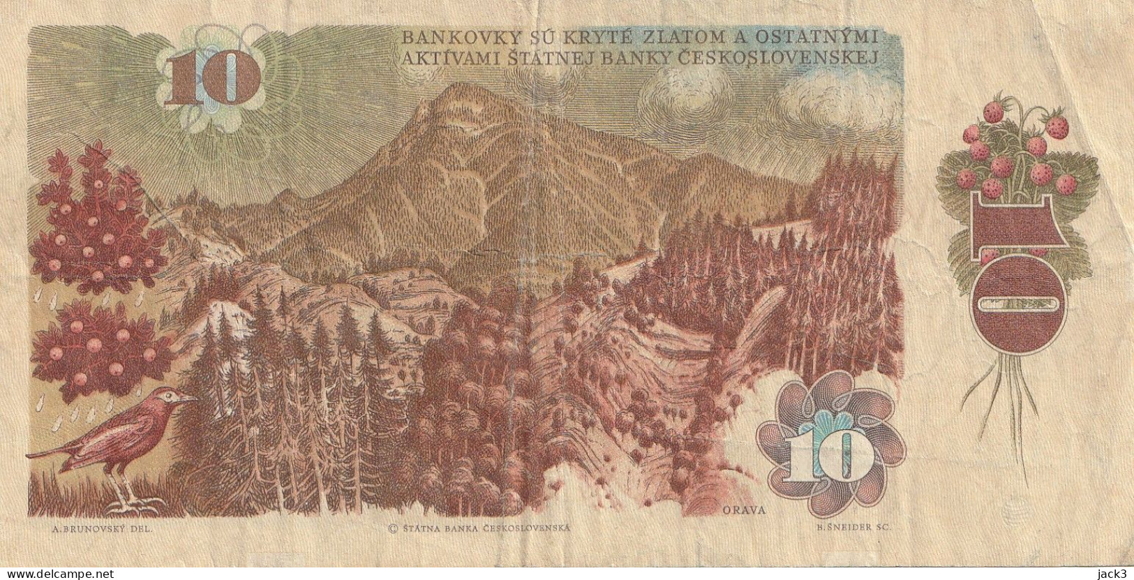 BANCONOTA - CECOSLOVACCHIA - 1O Kr  1986 - Tchécoslovaquie