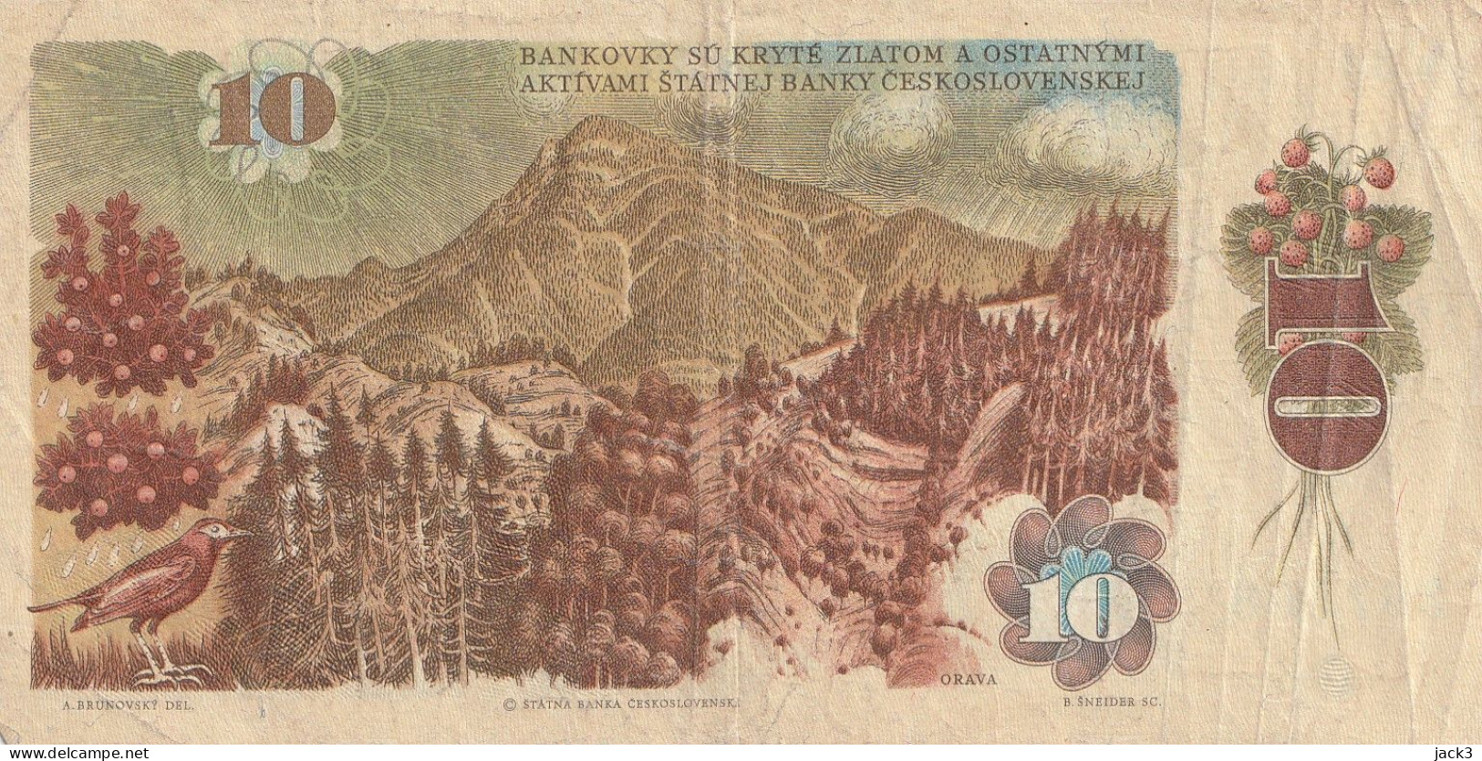 BANCONOTA - CECOSLOVACCHIA - 1O Kr  1986 - Checoslovaquia