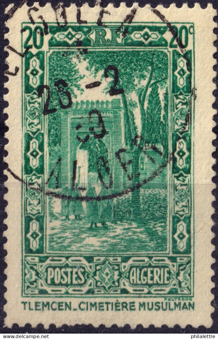 ALGÉRIE - 1939 - TàD "EL GOLEA / ALGER" Sur Yv.107 20c Vert Cimetière Musulman à Tlemcen - TB - Gebraucht