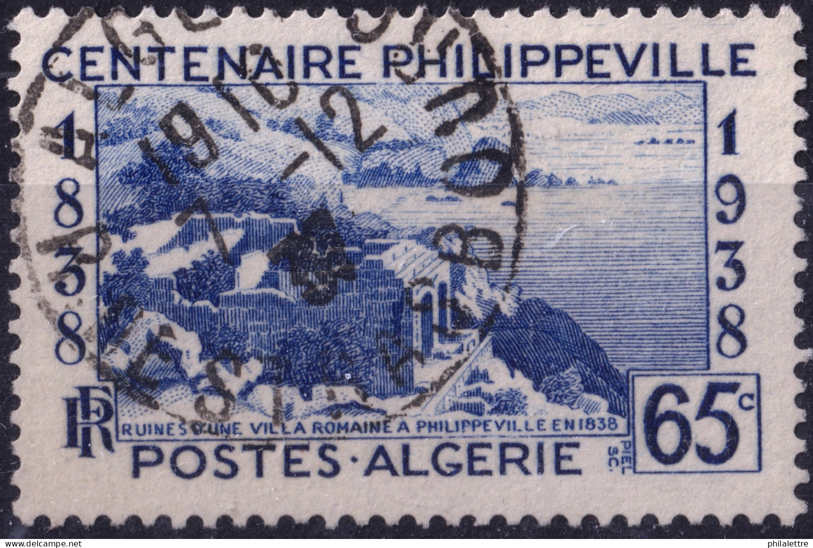 ALGÉRIE - 1937 - TàD "ALGER / R. DE STRASBOURG" Sur Yv.143 65c Centenaire De Philippeville - TB - Oblitérés