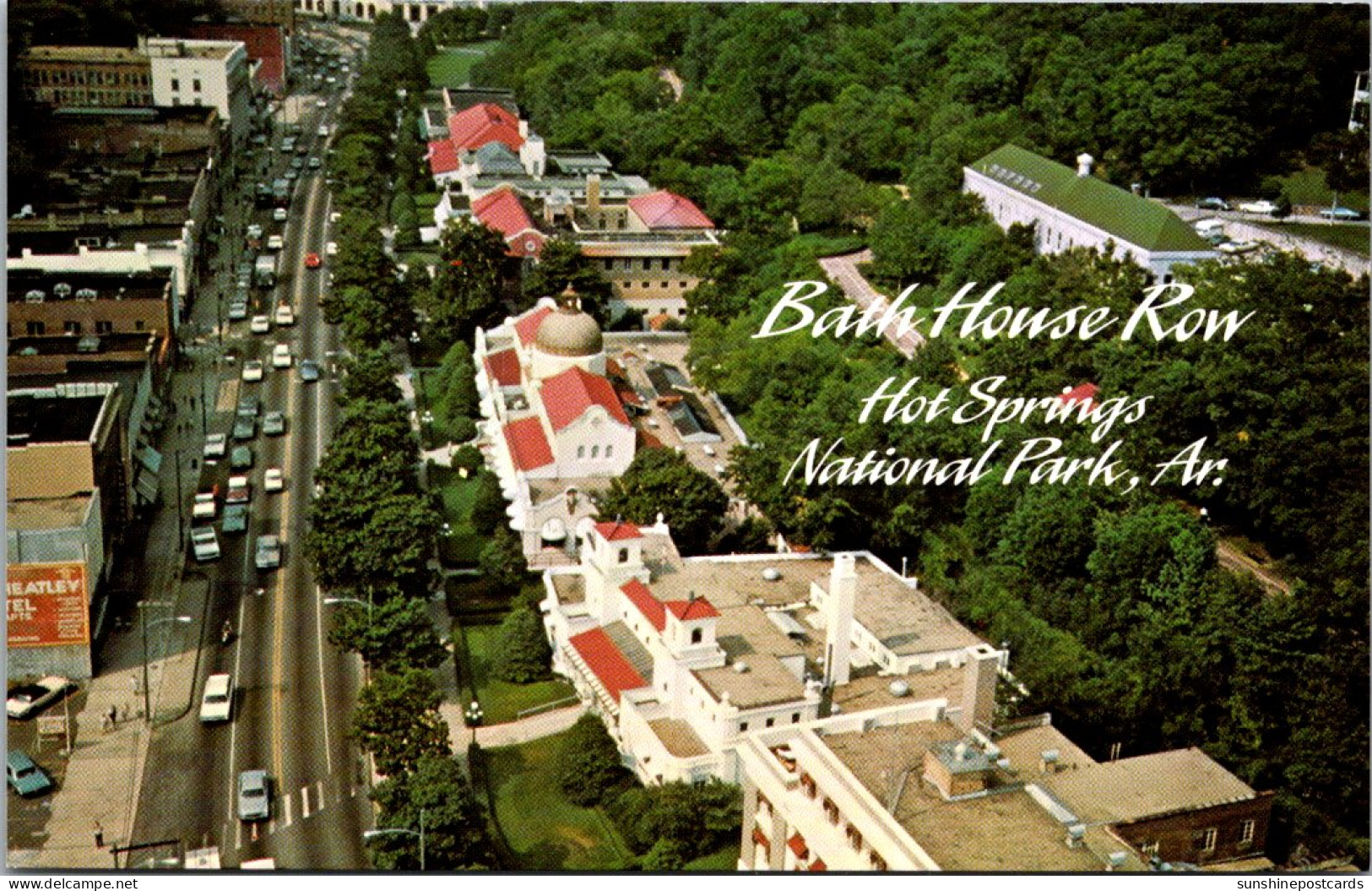 Arkansas Hot Springs Bath House Row Aerial View Looking North Down Central Avenue - Hot Springs