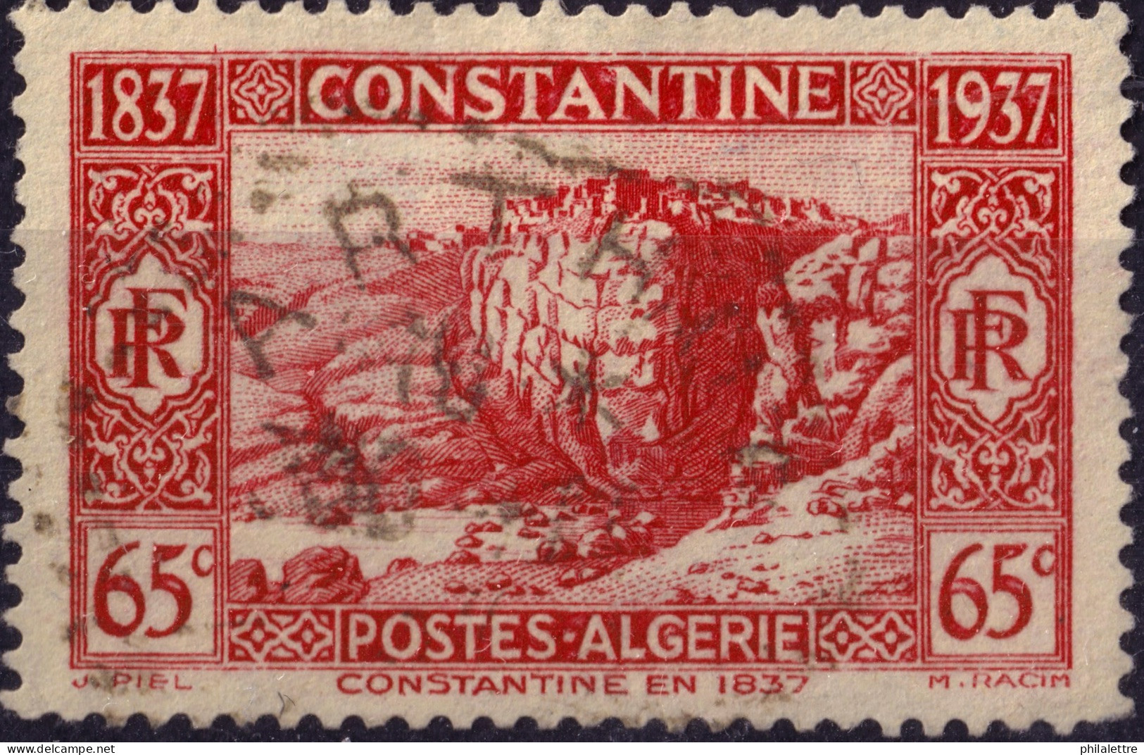 ALGÉRIE - 1936 - TàD Agence Postale "ARTHUR / ALGER" Sur Yv.131 65c Rose Carminé Prise De Constantine - TB - Oblitérés