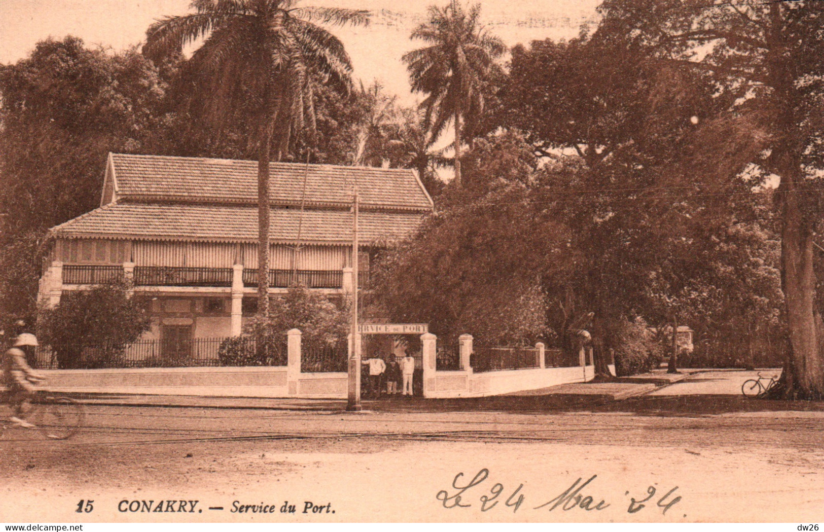 A.O.F. Guinée Française, Conakry: Le Bureau De Service Du Port - Carte LL N° 15 - Guinée Française