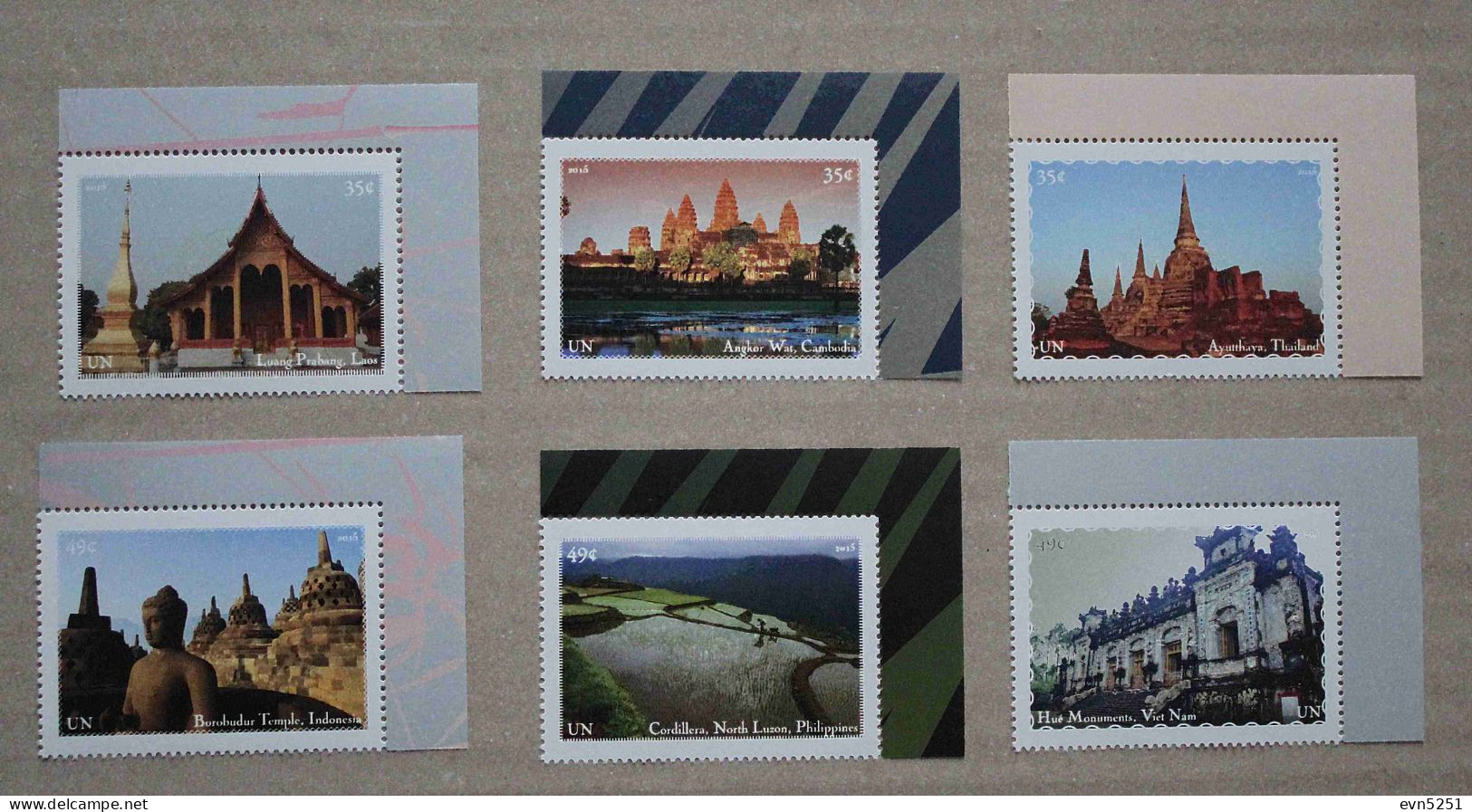 Ny15-03 : Nations-Unies New-York - Patrimoine Mondial, Asie Du Sud-Est Avec Bdf - Unused Stamps