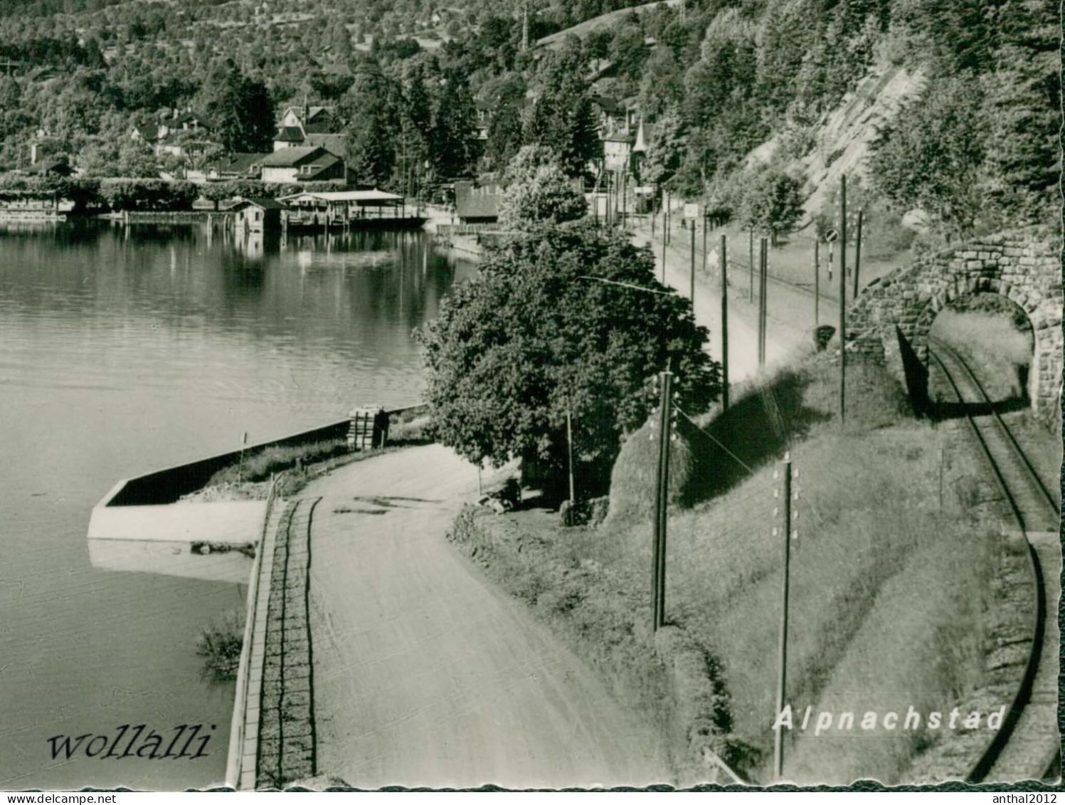 Rar Bahnstrecke Alpnachstad Schweiz Obwalden Um 1950 Sw - Alpnach