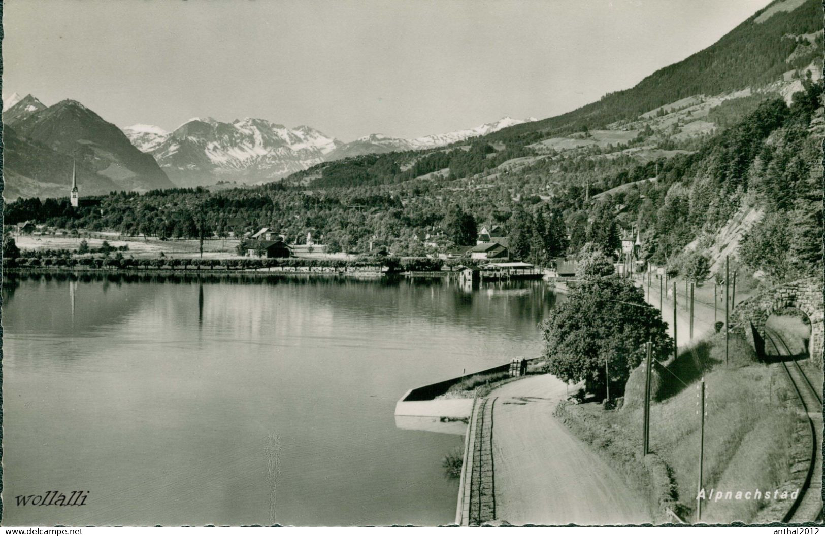 Rar Bahnstrecke Alpnachstad Schweiz Obwalden Um 1950 Sw - Alpnach