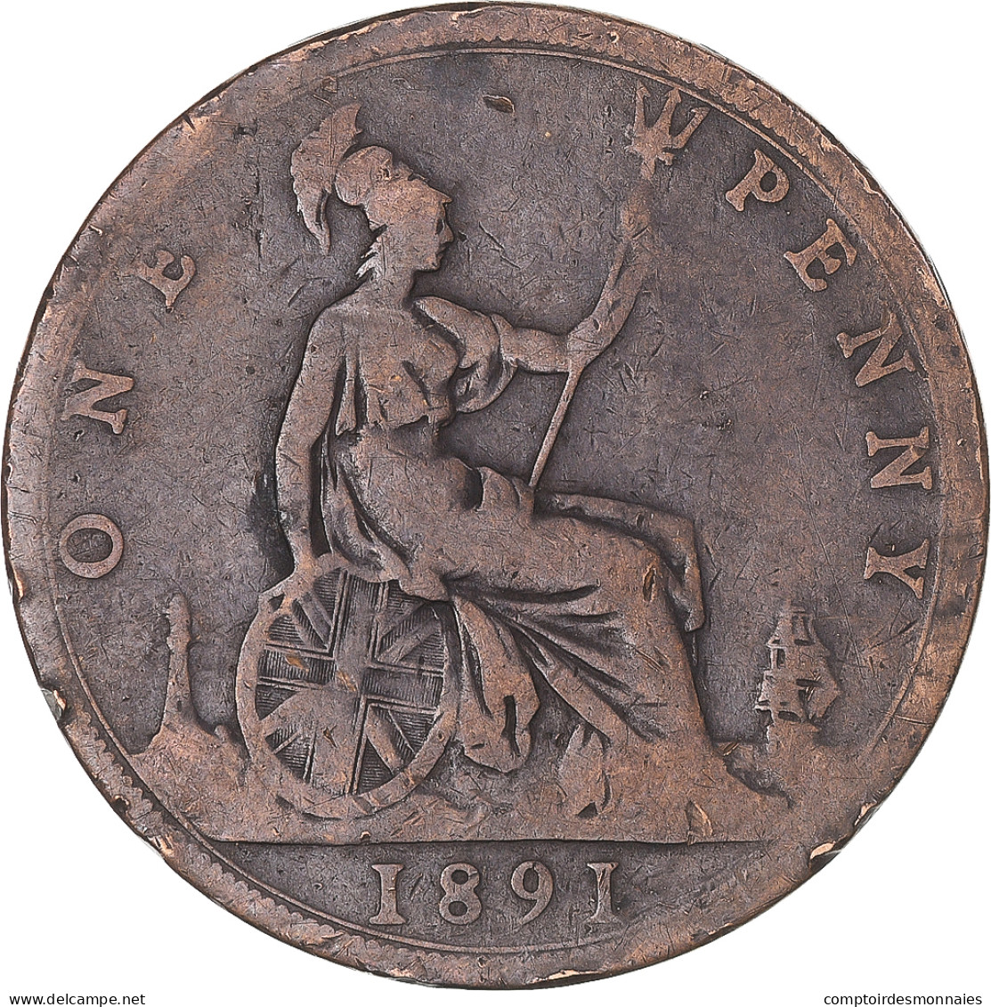 Monnaie, Grande-Bretagne, Penny, 1891 - D. 1 Penny