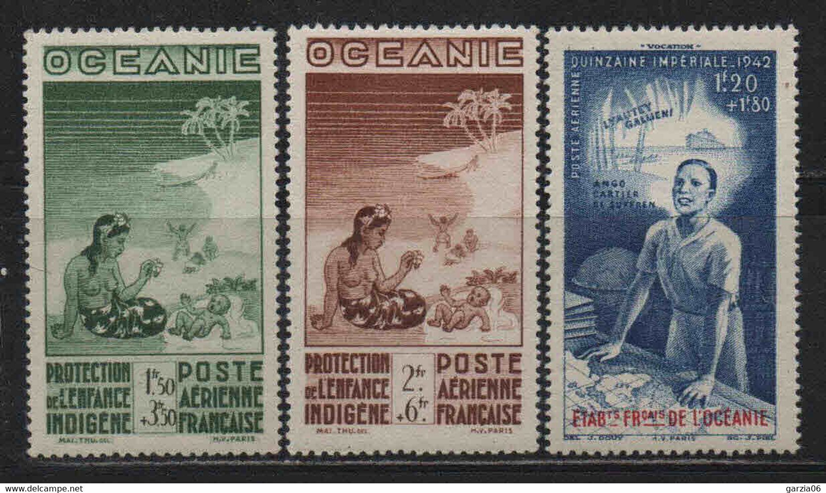 Océanie -1942 - Protection De L' Enfance - Quinzaine Impériale  - PA 4 à 6 - Neuf ** - MNH - Neufs