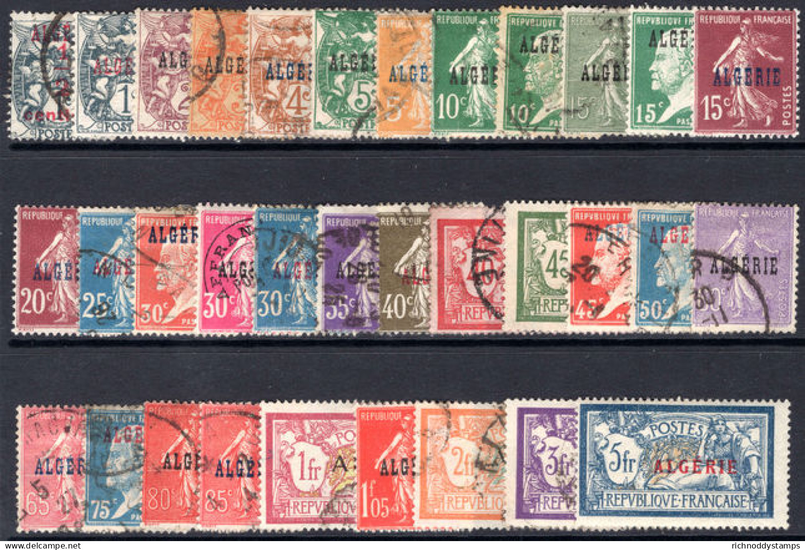 Algeria 1924-25 Set Fine Used (one Or Two Lightly Mounted Mint). - Oblitérés
