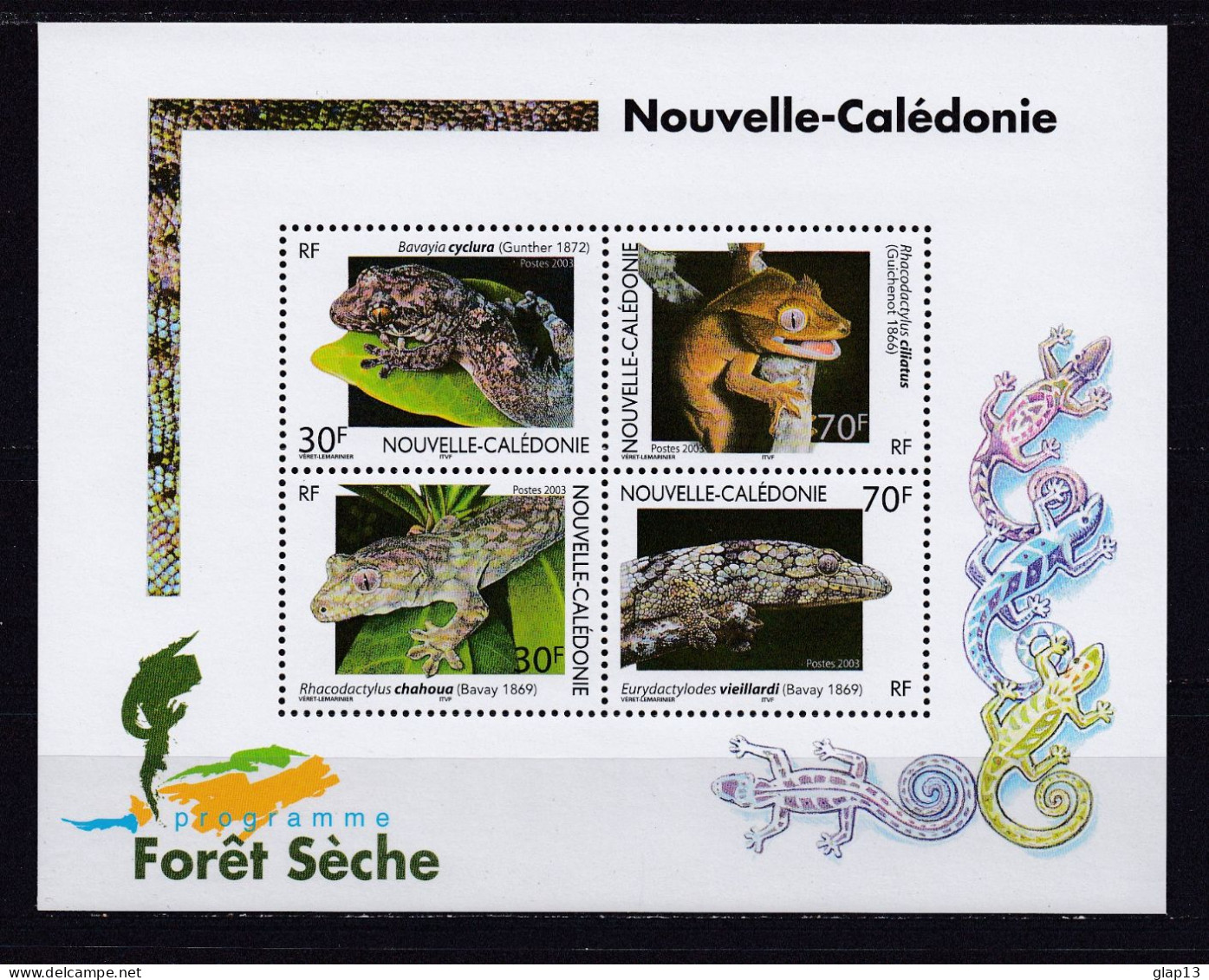 NOUVELLE-CALEDONIE 2003 BLOC N°29 NEUF** REPTILES - Blocks & Sheetlets