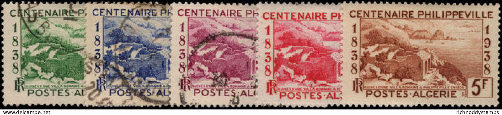 Algeria 1938 Centenary Of Philippeville Set Fine Used (3f & 5f Lightly Mounted Mint). - Oblitérés