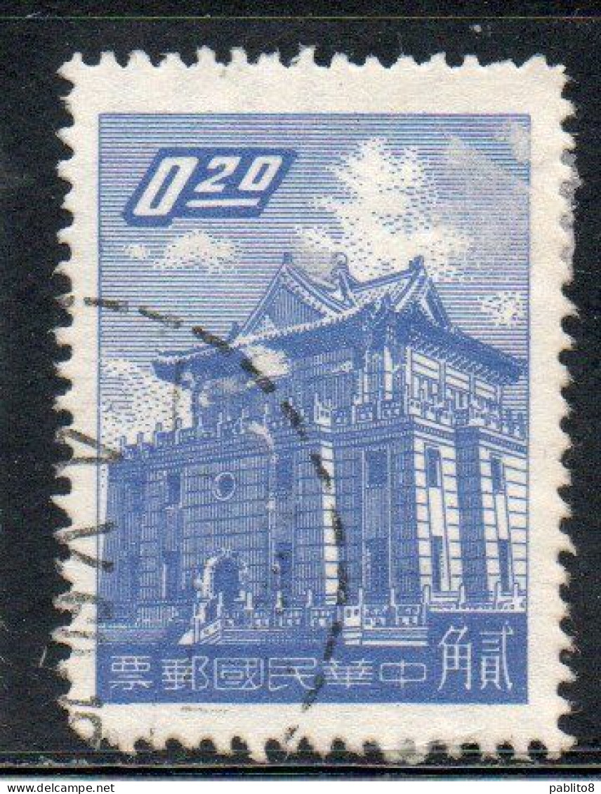 CHINA REPUBLIC REPUBBLICA DI CINA TAIWAN FORMOSA 1959 1960 CHU KWANG TOWER QUEMOY 20c USED USATO OBLITERE' - Oblitérés