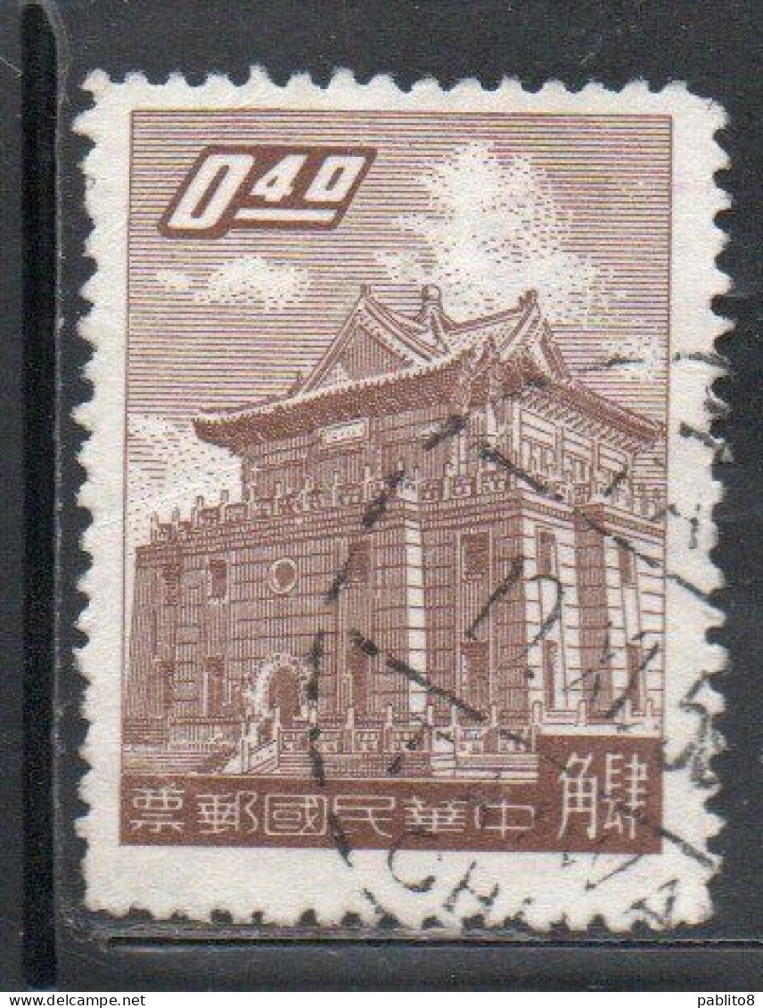 CHINA REPUBLIC REPUBBLICA DI CINA TAIWAN FORMOSA 1959 1960 CHU KWANG TOWER QUEMOY 40c USED USATO OBLITERE' - Usati