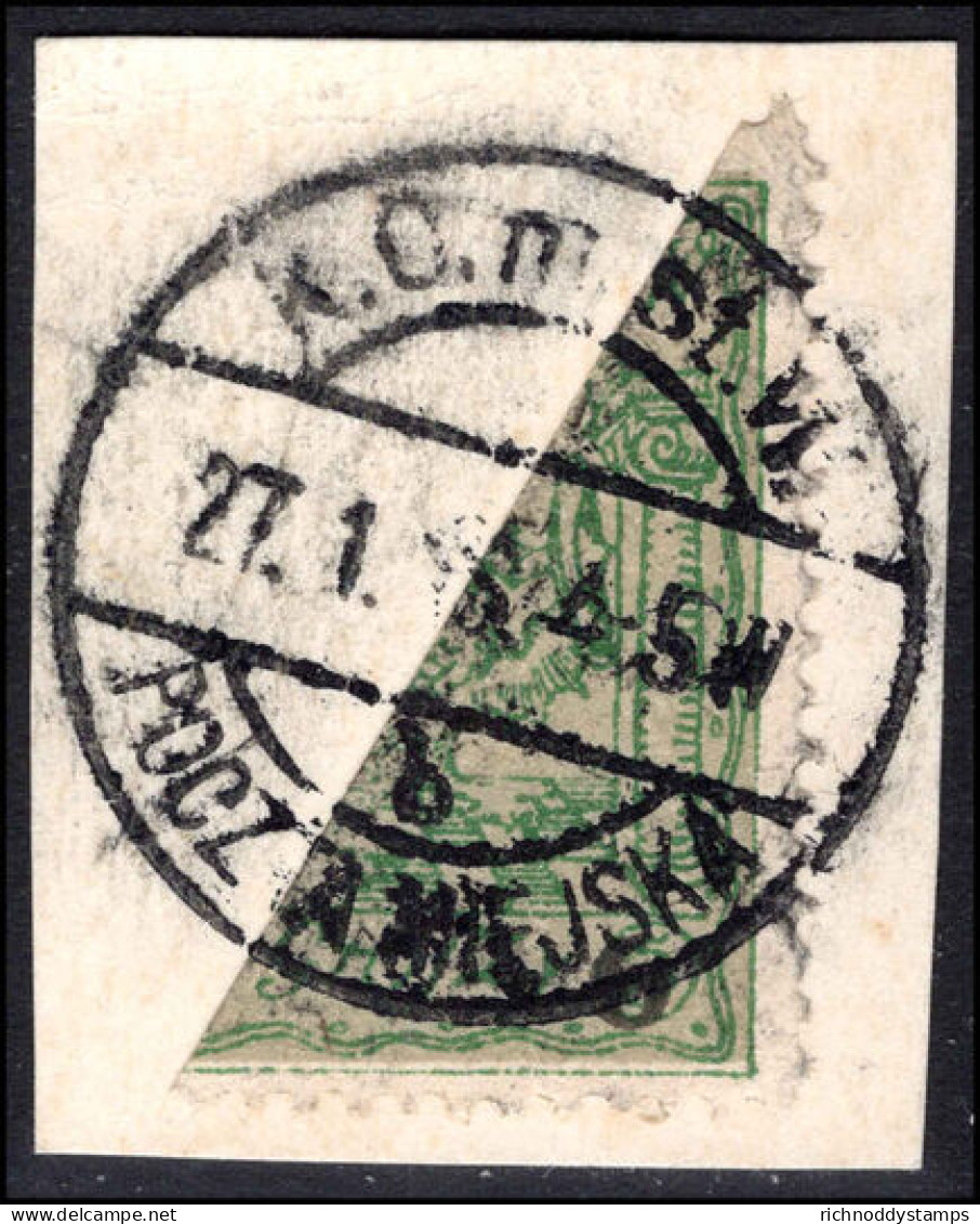 German Posts In Poland 1915 (Nov) 6(gr) Provisional Bisect Fine Used. - Usati