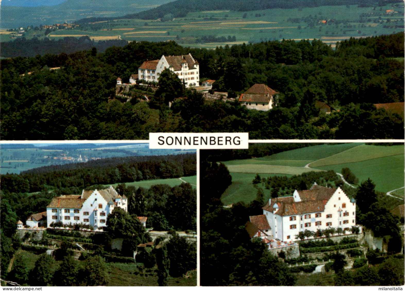 Flugaufnahme Schloss Sonnenberg - Stettfurt TG - 3 Bilder (8613) * 25. 9. 1976 - Stettfurt