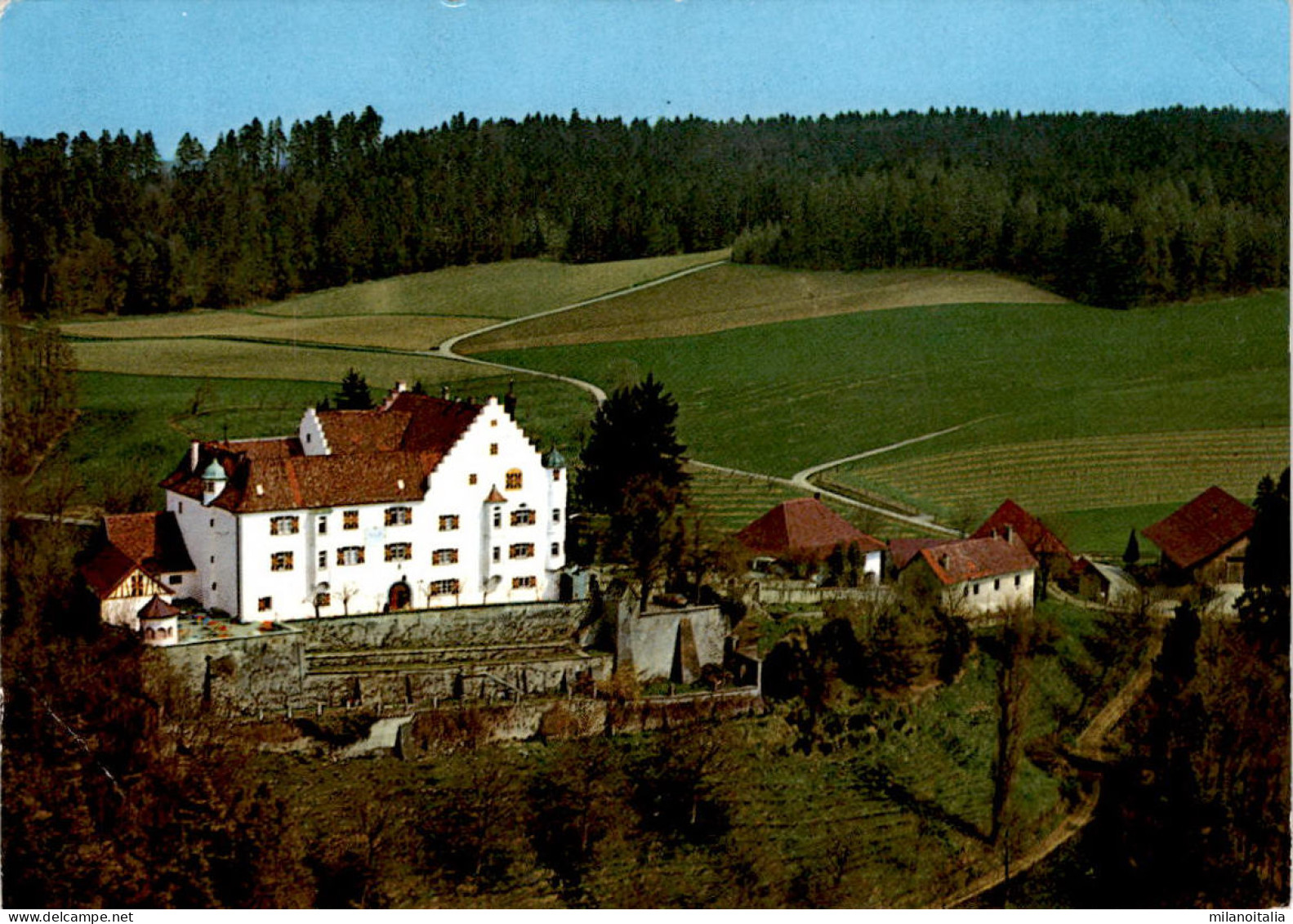 Flugaufnahme Schloss Sonnenberg - Stettfurt TG (6223-2) * 8. 9. 1983 - Stettfurt