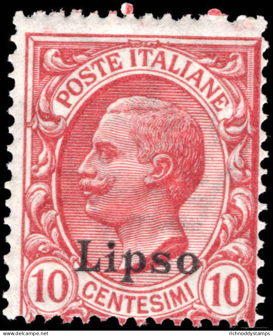 Lipso 1912-21 10c Rose-red Unmounted Mint. - Egée (Lipso)