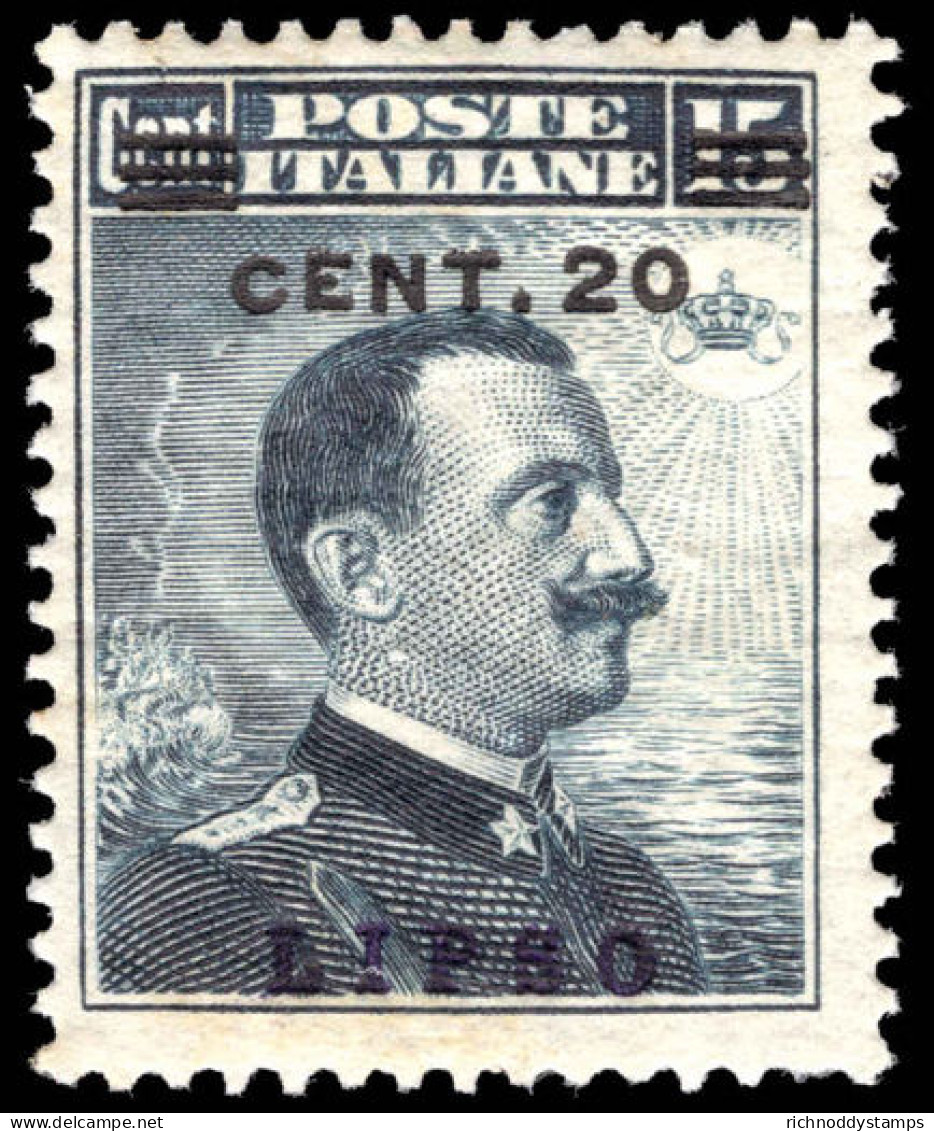 Lipso 1912-21 20c On 15c Slate Unmounted Mint. - Ägäis (Lipso)