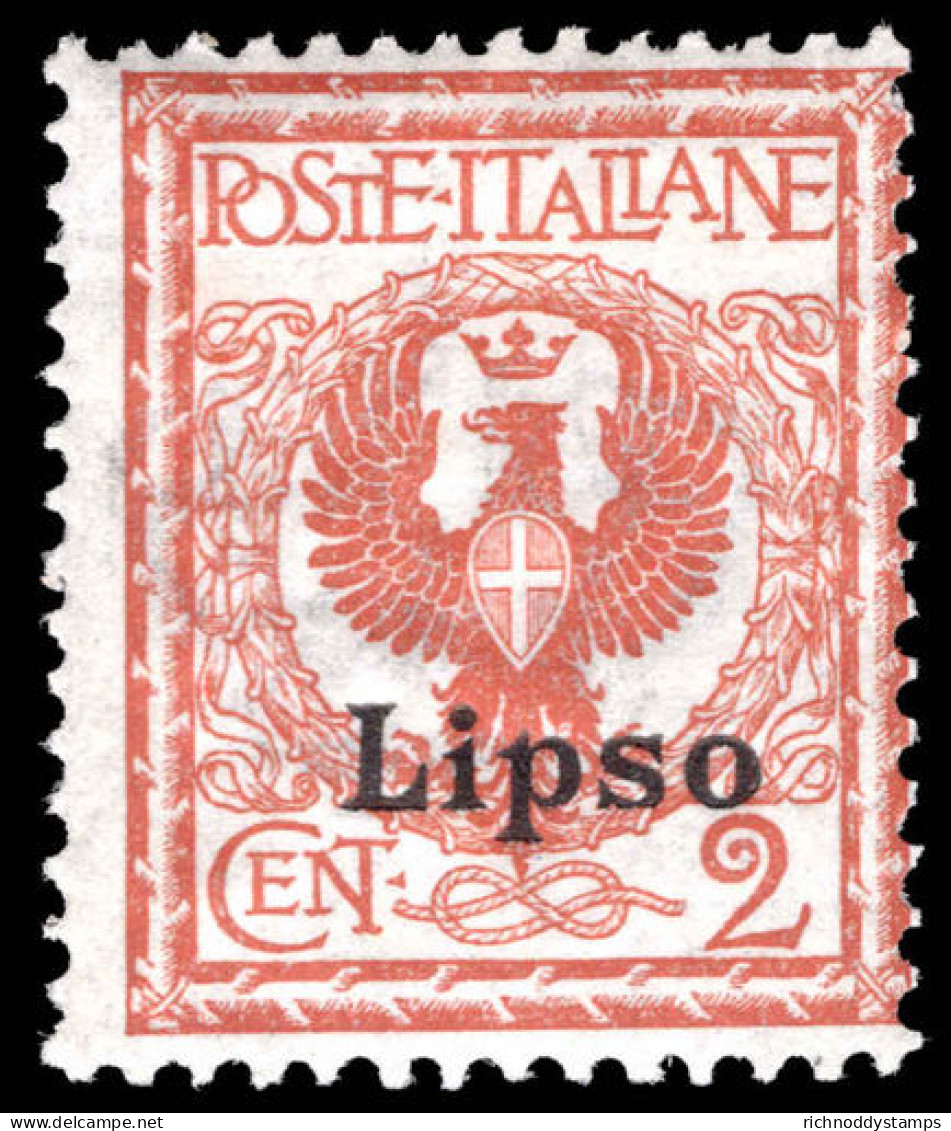 Lipso 1912-21 2c Orange-brown Lightly Mounted Mint. - Egeo (Lipso)
