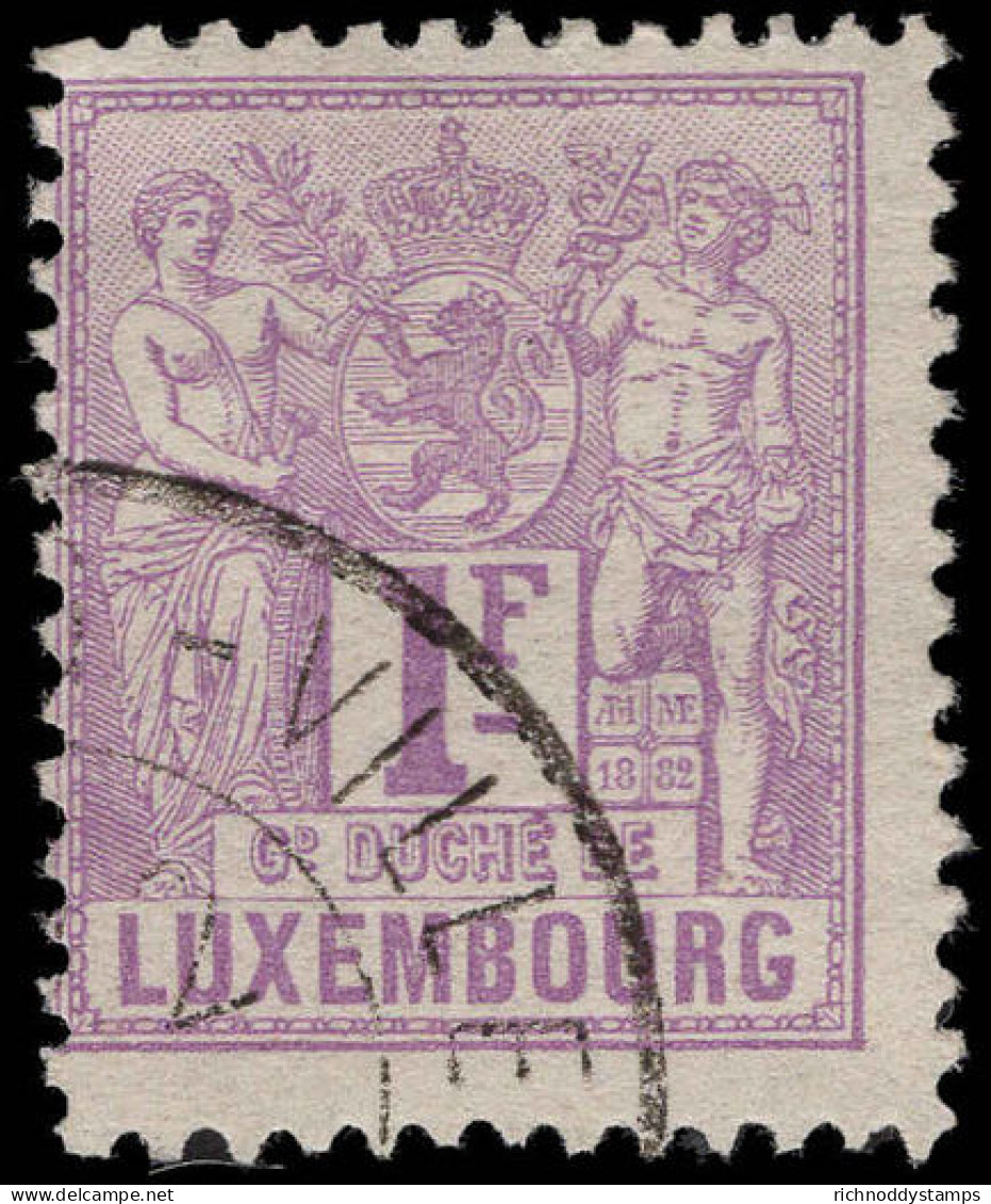 Luxembourg 1882-84 1f Lilac Perf 12&#189;x12 Fine Used. - 1882 Allegory