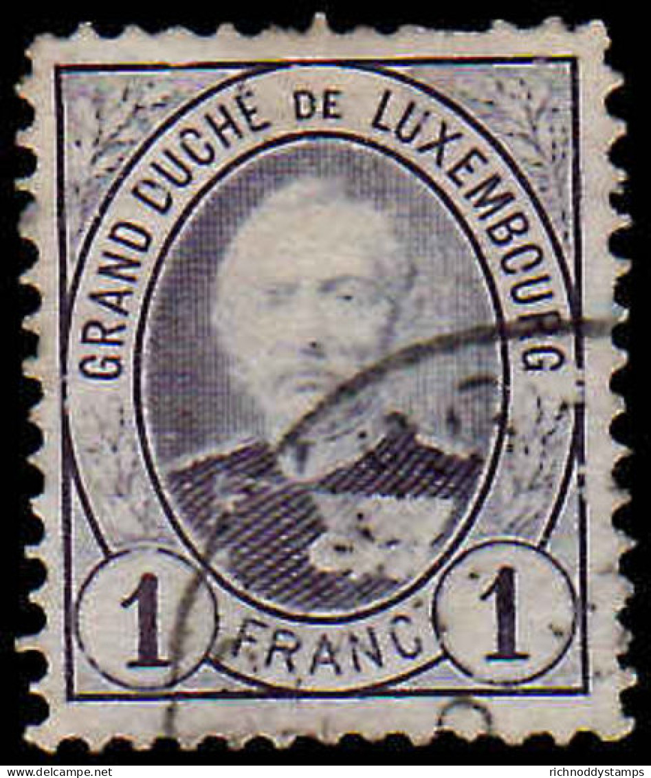 Luxembourg 1891-93 1fr Perf 12&#189; Fine Used - 1891 Adolphe Voorzijde